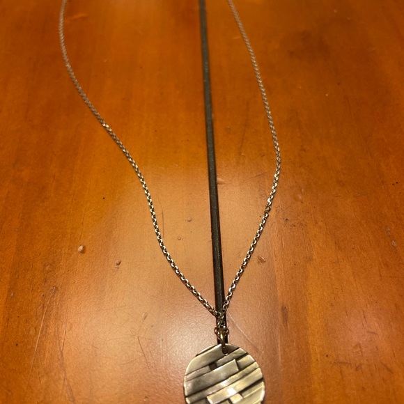 Sterling Silver Artisan Fused Circle Necklace - Picture 4 of 5